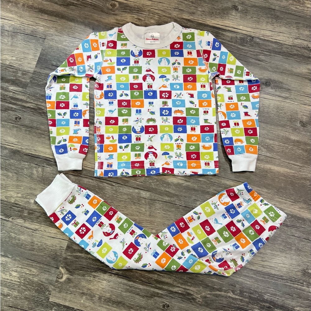 Hanna Andersson Patchwork Noel Christmas Unisex Pajamas Size US 5 (110)